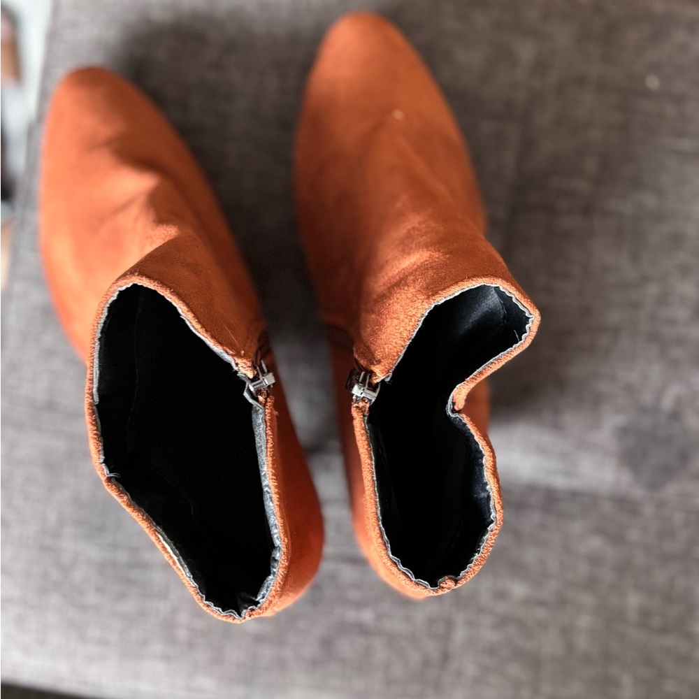 Suede Brown Ankle Boots - Picture 4 of 6